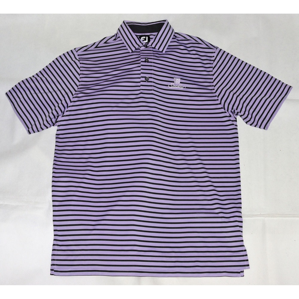 FootJoy "Seaview" Men's Short Sleeve Golf Polo‎ Striped Shirt Size Medium